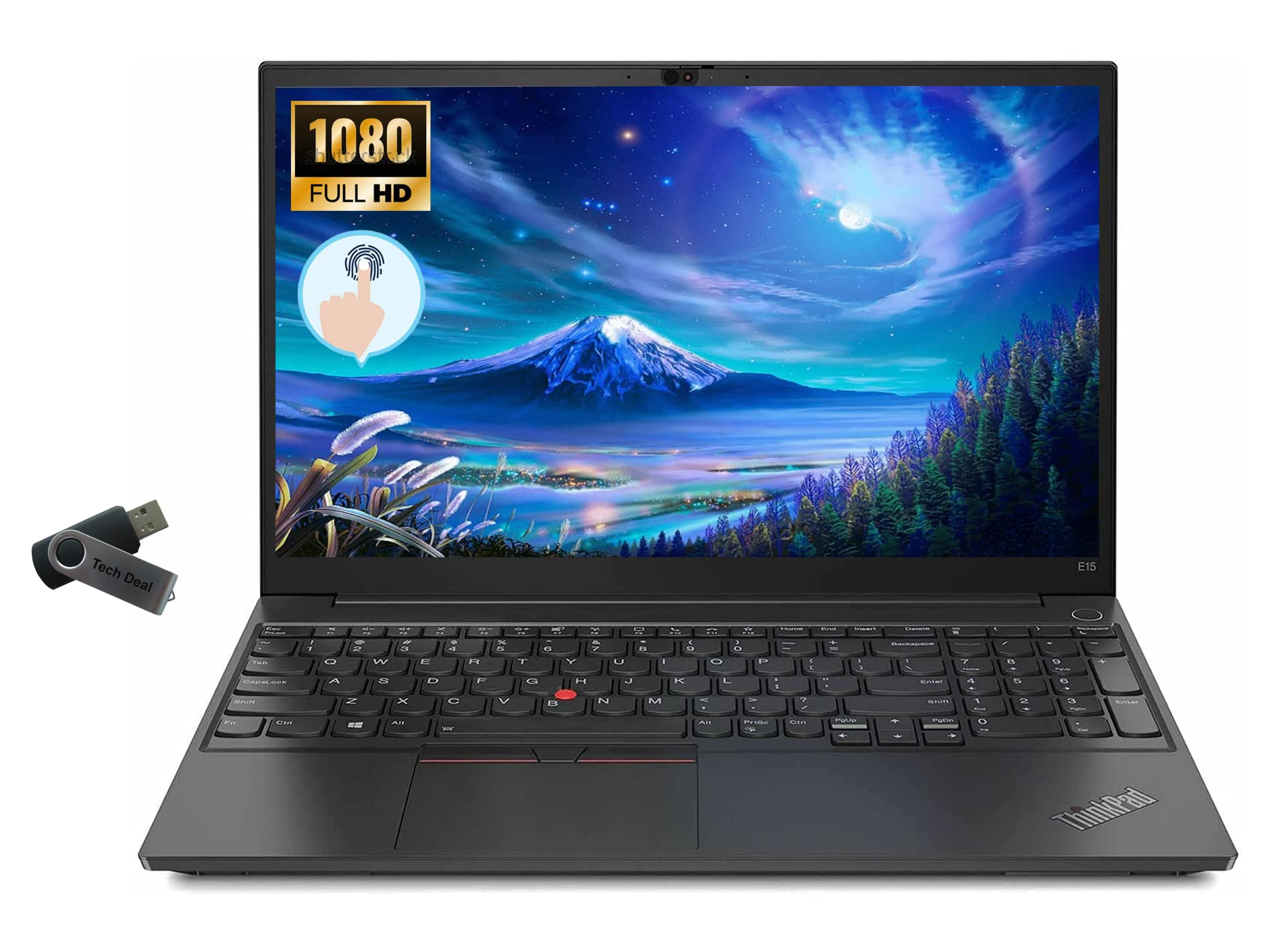 New Lenovo ThinkPad E15 Gen 2 Business Laptop, 15.6" FHD IPS Display, Core i7-1165G7, Windows 10 Pro, 32GB RAM 1TB SSD, Backlit Kboard,Tech Deal USB