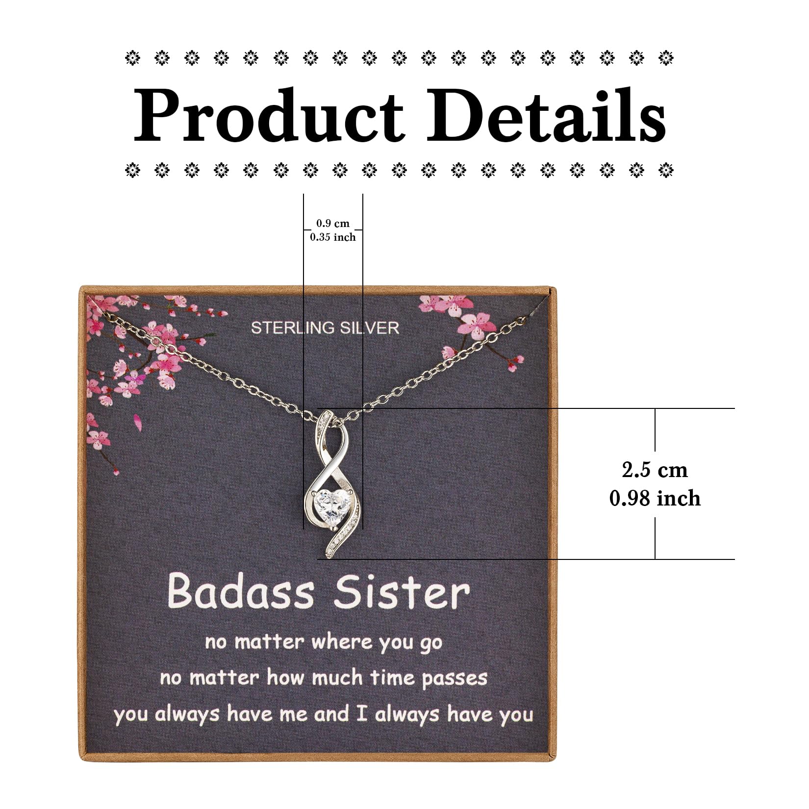 MILEPOSTJEW Thank You for Being My Badass Sister - Unique Badass Tribe Necklace Jewelry Friendship Sister Gifts from Sister For Women Best Friends Group With Gift Box