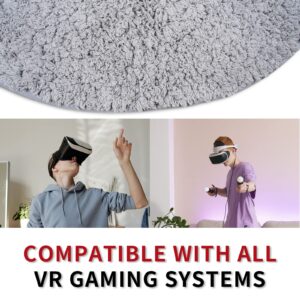 VR MAT Virtual Reality Gear Gaming Mat | Non Slip, Comfortable Cushion Long Hair Floor Mat for Position Orienting | Foam Anti Fatigue Mats | Premium Accessories for Game Room | PSVR FR XR AR