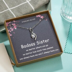 MILEPOSTJEW Thank You for Being My Badass Sister - Unique Badass Tribe Necklace Jewelry Friendship Sister Gifts from Sister For Women Best Friends Group With Gift Box