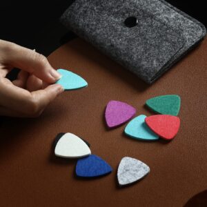 20 Pieces Felt Ukulele Picks,Felt Heart Shape Pick for Ukulele Guitar Bass with pick holder case (Multiple colors) (general, 10 mixed colors)