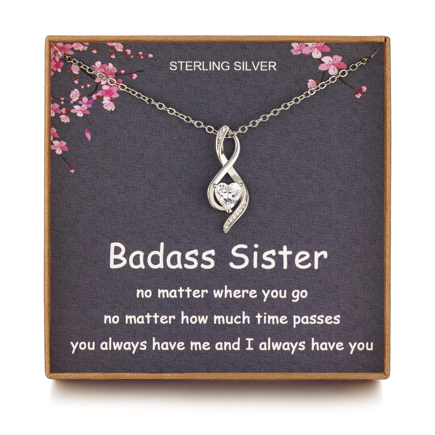 MILEPOSTJEW Thank You for Being My Badass Sister - Unique Badass Tribe Necklace Jewelry Friendship Sister Gifts from Sister For Women Best Friends Group With Gift Box