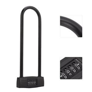 U Locks, Reliable Keyless High Strength 4 Digit Anti Theft Solid Black Lengthen Combination Lock for Electric Scooter for Bicycle for Motorcycle