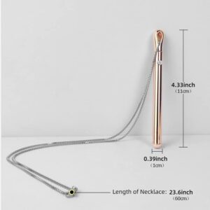 Rose Gold Necklaces for Women Long Pendant Necklace with Adjustable Chain Necklace Extender, Rechargeable Necklace Jewelry for Women Trendy