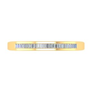 14K Yellow Gold Classic Channel Set Baguette Diamond Wedding Band (0.15 Carat) (Ring Size 10)