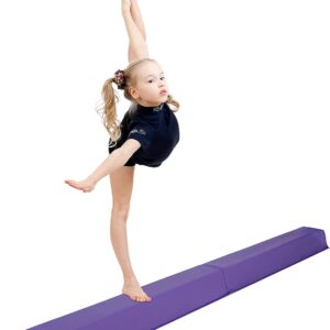 Saicool 6FT Folding Balance Beam, Gymnastics Floor Beam Bar Anti Slip Bottom for Kids, Adults, Beginners