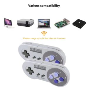 Gxcdizx 2 Packs Wireless Controller for SNES Classic Edition（Mini）/NES Classic Edition, Gamepad with USB Wireless Receiver for Switch, Windows,iOS,Liunx,Android Device