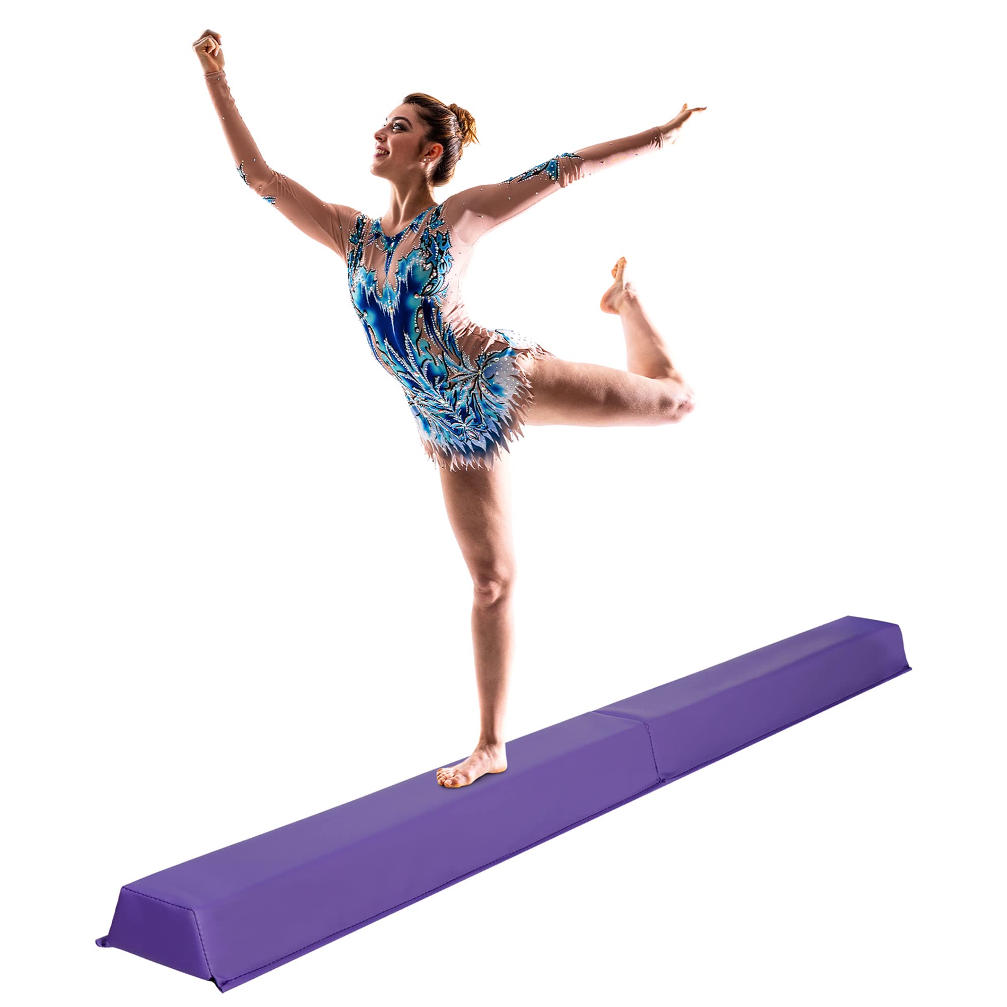 Saicool 6FT Folding Balance Beam, Gymnastics Floor Beam Bar Anti Slip Bottom for Kids, Adults, Beginners