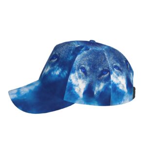 BCQJNB Wolf Blue Winter Baseball Cap Snapback Hats Adjustable Trucker Hat for Men Women