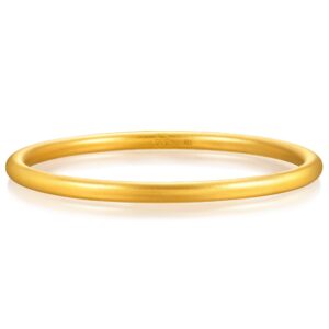 CHOW SANG SANG Cultural Blessings 999.9 24K Gold Price-by-Weight Gold Bangle Bracelet 93232K (Gold, 08 Wrist size 15-16cm)