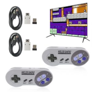 Gxcdizx 2 Packs Wireless Controller for SNES Classic Edition（Mini）/NES Classic Edition, Gamepad with USB Wireless Receiver for Switch, Windows,iOS,Liunx,Android Device