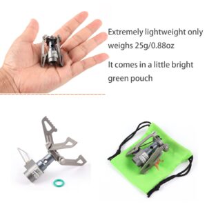 BRS Stove BRS 3000T Stove Ultralight Backpacking Stove Portable Pocket Stove Titanium Camping Gas Burner only 26g with 1 Extra Backup O-Ring