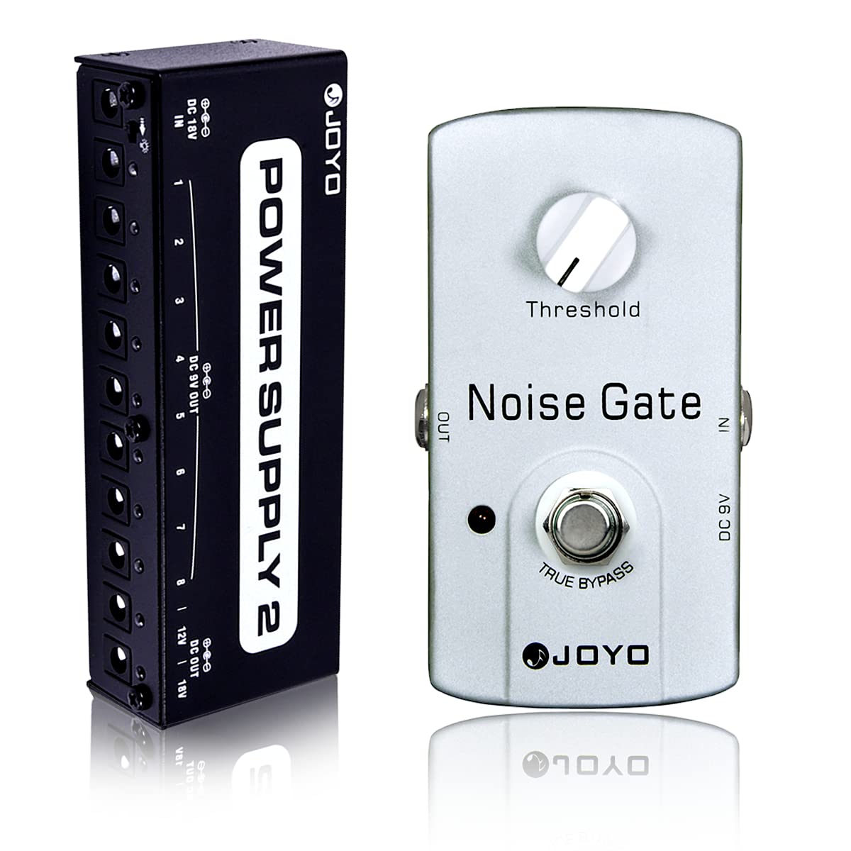 JOYO JF-31 Noise Gate Pedal Bundle with JP-02 DC 9V 12V 18V 10-outputs Pedal Power Supply