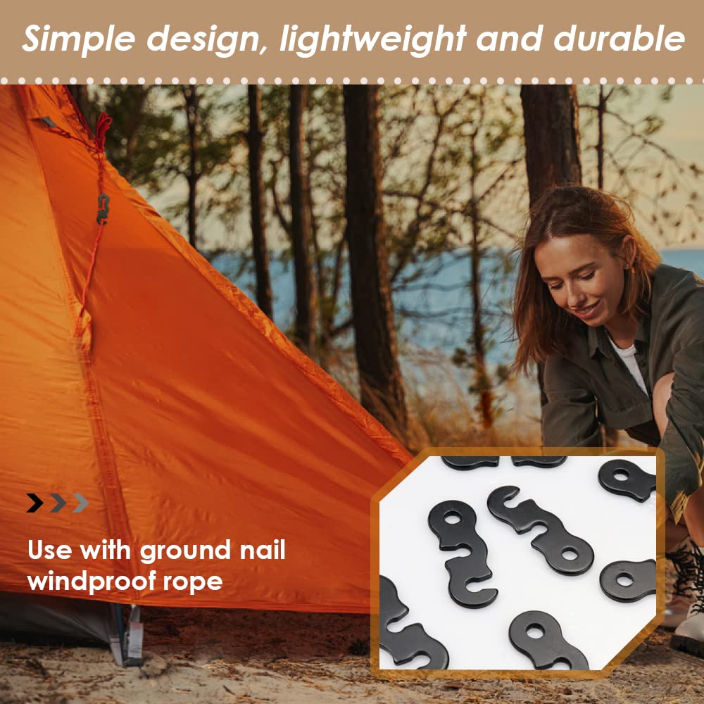 NODG 10 Pieces Aluminum Alloy Guyline Cord Adjusters Rope Cord Adjusters Tent Tensioners Tent Wind Rope Buckles Camping Accessories for Tent Camping Hiking Backpacking Outdoor Activity