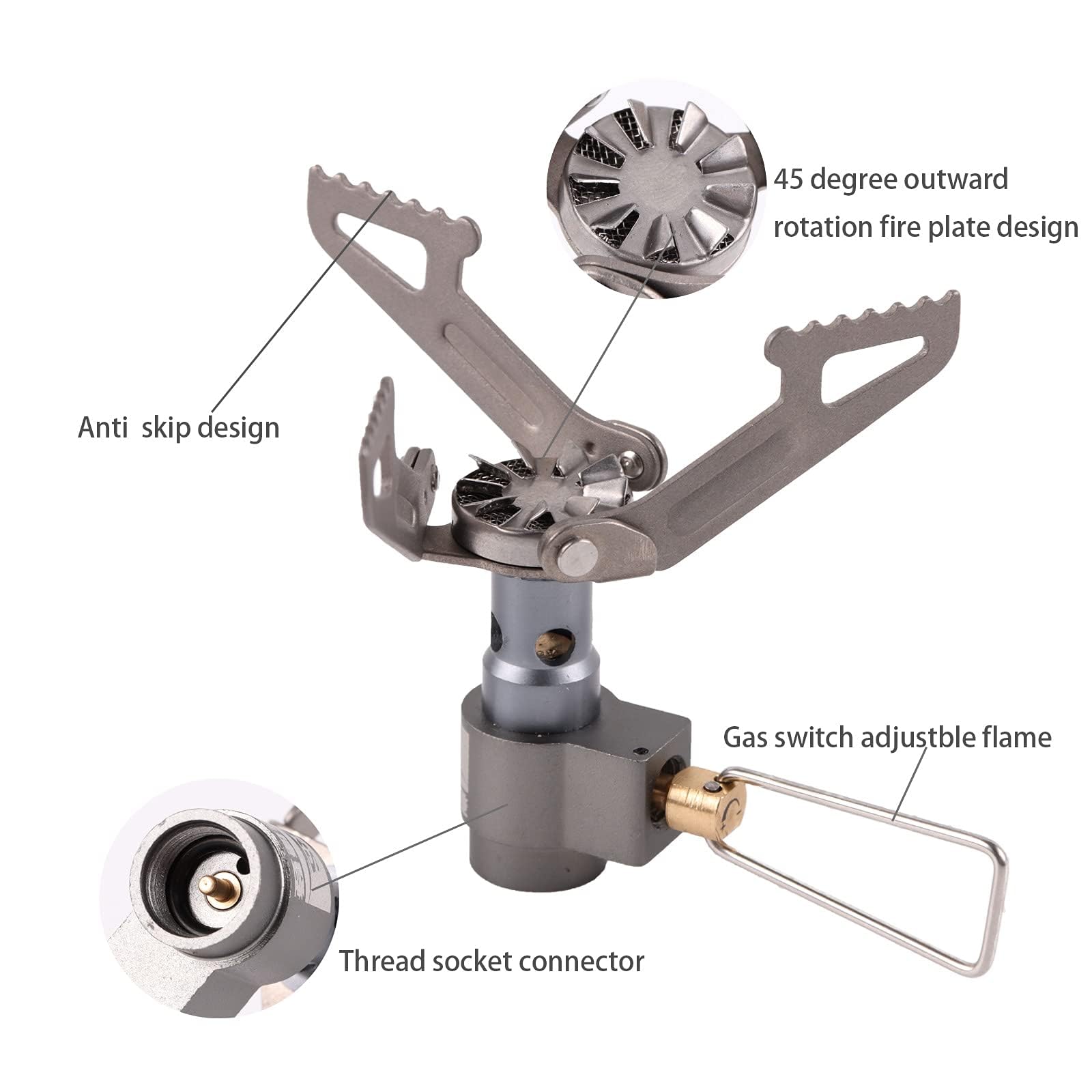 BRS Stove BRS 3000T Stove Ultralight Backpacking Stove Portable Pocket Stove Titanium Camping Gas Burner only 26g with 1 Extra Backup O-Ring