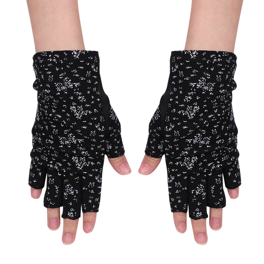 Fingerless Gloves Cotton Cycling Gloves for Women Girls Anti Slip Gloves Cotton Driving Gloves Riding Gloves Breathable Touchscreen Gloves Sun Gloves Outdoor Sports Gloves