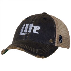 Miller Lite Distressed Logo Die Cut Felt & Embroidered Patch Adjustable Hat Multi color One Size