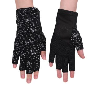 Fingerless Gloves Cotton Cycling Gloves for Women Girls Anti Slip Gloves Cotton Driving Gloves Riding Gloves Breathable Touchscreen Gloves Sun Gloves Outdoor Sports Gloves