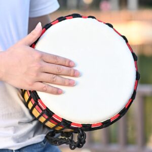 Djembe Drum,LIEKE 10'' African Drum Carved of Mahogany Goatskin Drumhead for Adults Student Beginners Green