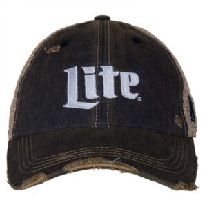 Miller Lite Distressed Logo Die Cut Felt & Embroidered Patch Adjustable Hat Multi color One Size