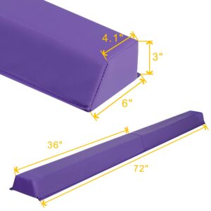 Saicool 6FT Folding Balance Beam, Gymnastics Floor Beam Bar Anti Slip Bottom for Kids, Adults, Beginners