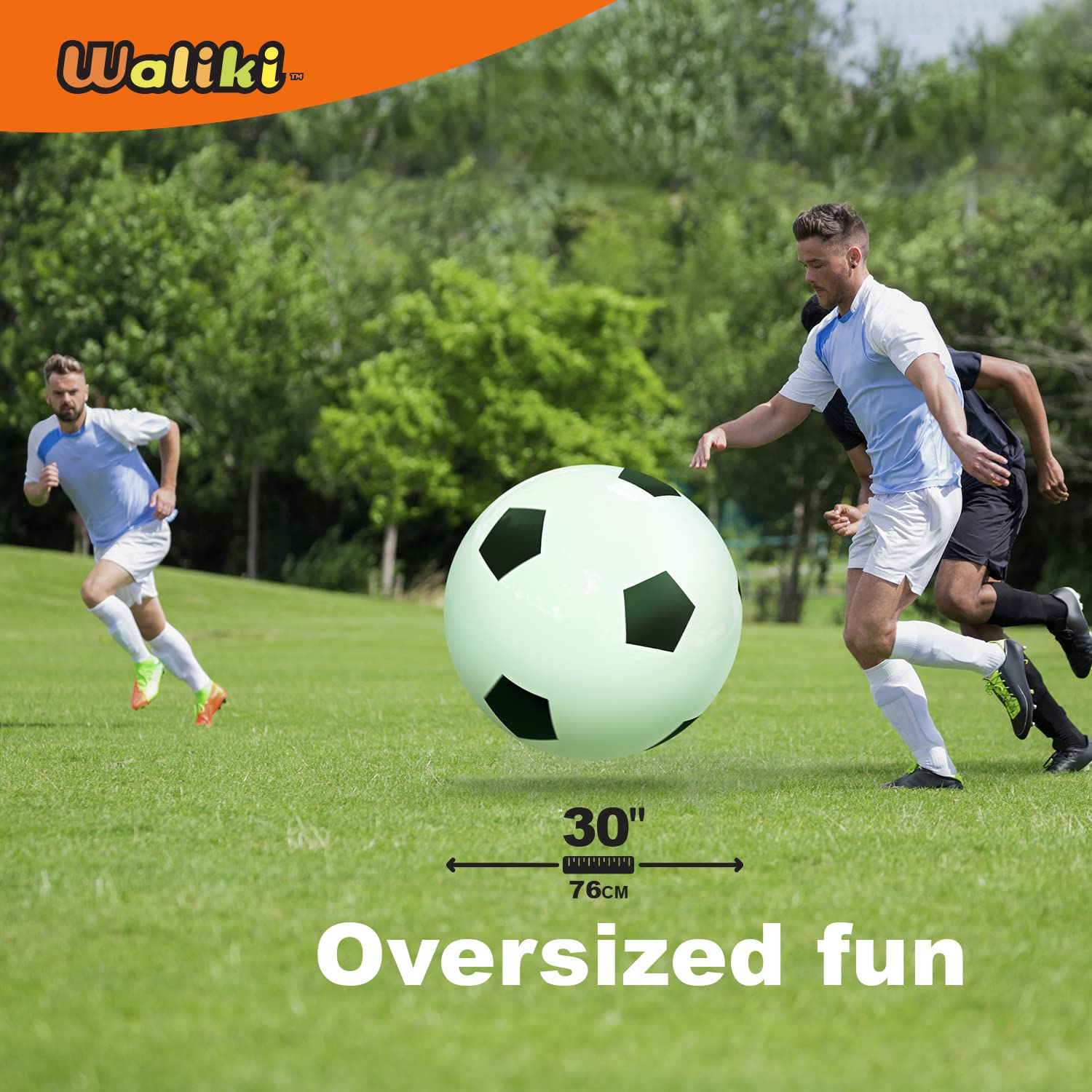 WALIKI Jumbo Soccer Ball | Giant and Inflatable | Huge 30" in Diameter - Durable Massive Soccer Ball | Pump Included