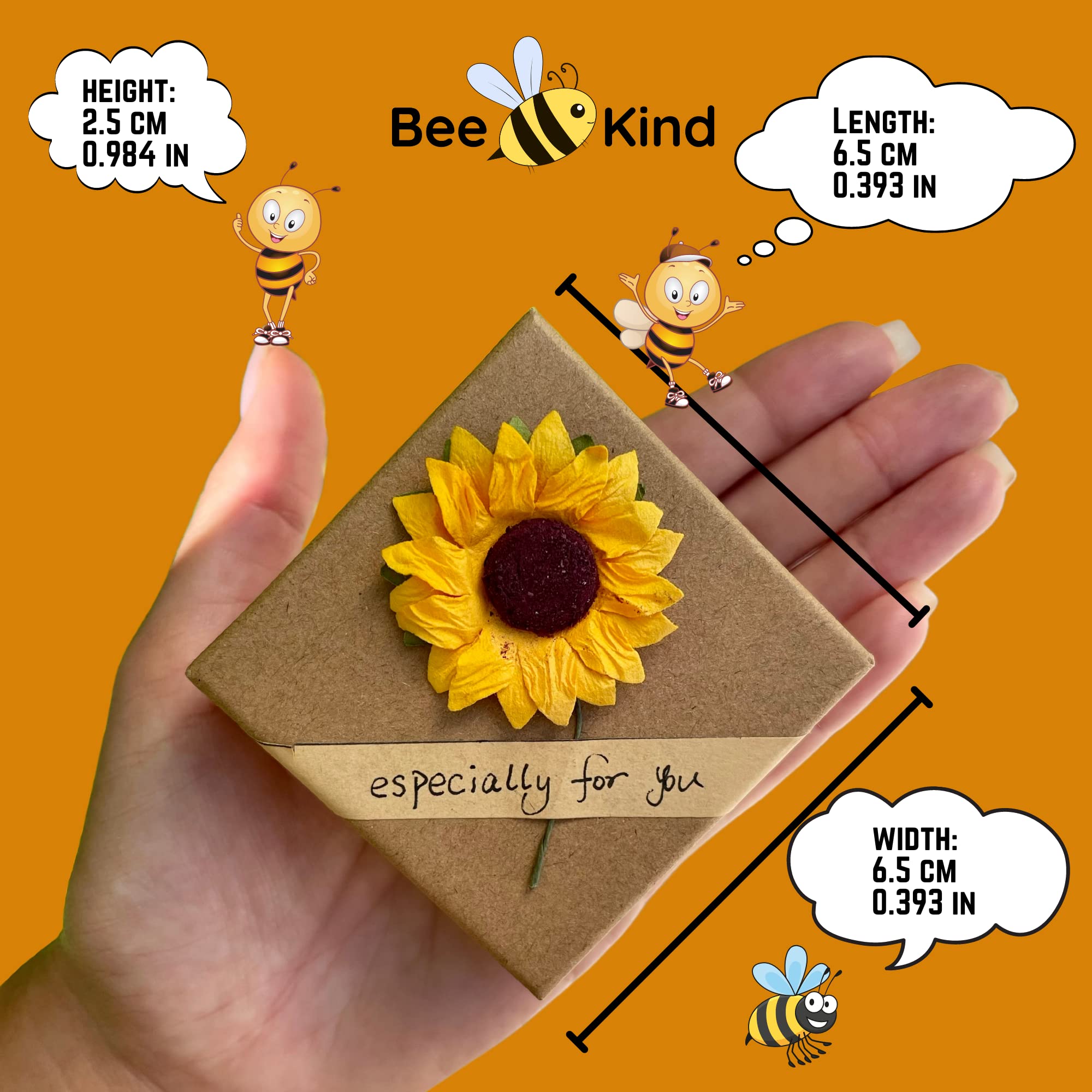 Bee Kind The Original You Are My Sunshine Sunflower Necklace Made With 18K Gold Plating, Cubic Zirconia Stones, and comes with Personalized Gift with Box for Women