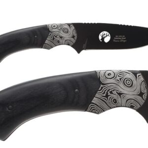 NDZ Performance Elk Ridge 8.3" Pakkawood Handle Fixed Stainless Steel Blade Hunting Knife ER-200-09BK Laser Engraved in Dark Blue - Bomb Pinup Girl 1