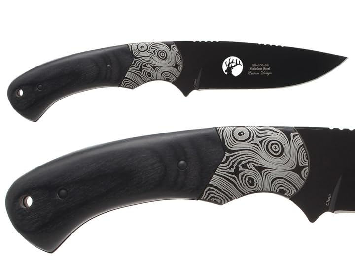 NDZ Performance Elk Ridge 8.3" Pakkawood Handle Fixed Stainless Steel Blade Hunting Knife ER-200-09BK Laser Engraved in Dark Blue - Bomb Pinup Girl 1