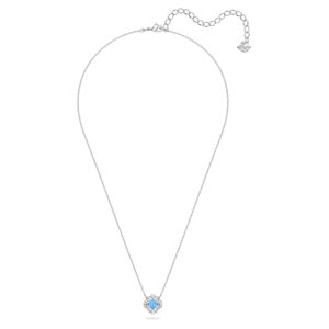 SWAROVSKI Sparkling Dance Necklace, Blue, Rhodium Finish