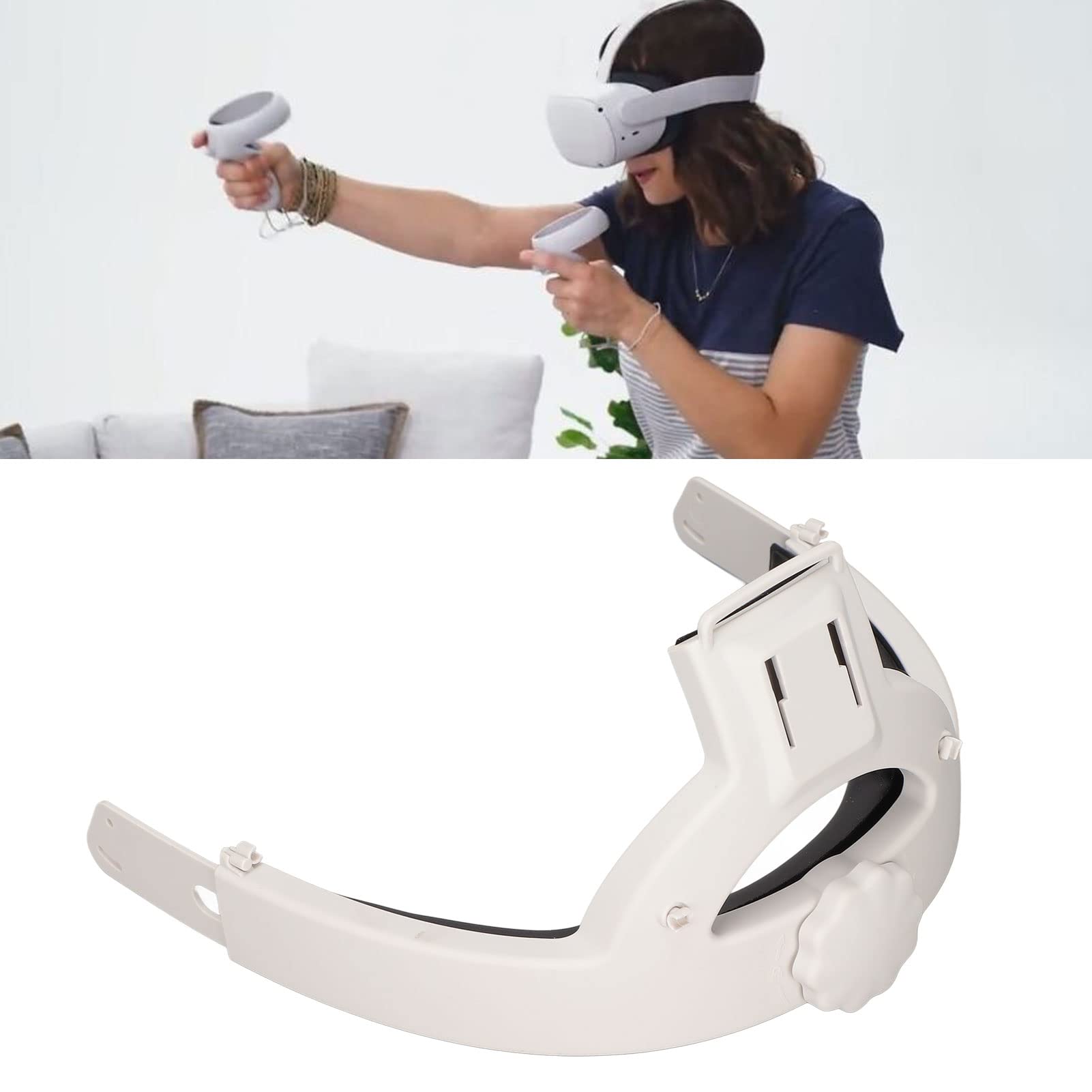 Adjustable Head Strap, Headband ABS Flexible Ergonomic Reduce Head Pressure for Oculus Quest 2