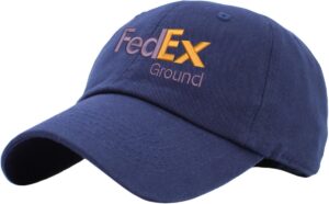 fedex ground hat embroidered cotton cap classic adjustable baseball hat (purple orange print)