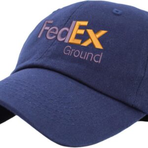 FedEx Ground Hat Embroidered Cotton Cap Classic Adjustable Baseball Hat (Purple Orange Print)