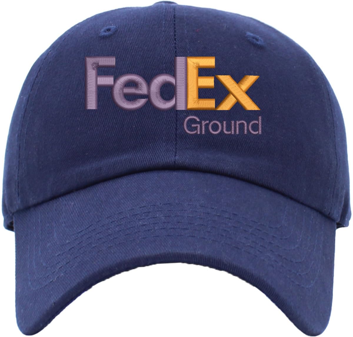 FedEx Ground Hat Embroidered Cotton Cap Classic Adjustable Baseball Hat (Purple Orange Print)