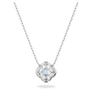 SWAROVSKI Sparkling Dance Necklace, Blue, Rhodium Finish