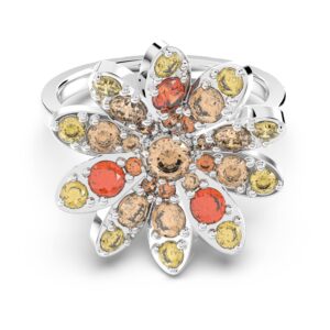 swarovski eternal flower ring, flower, multicolored, mixed metal finish, size 8