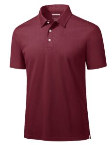 magcomsen short sleeve polo shirts for men quick dry polo shirt golf polo shirts work shirts athletic fall shirts golf shirts wine