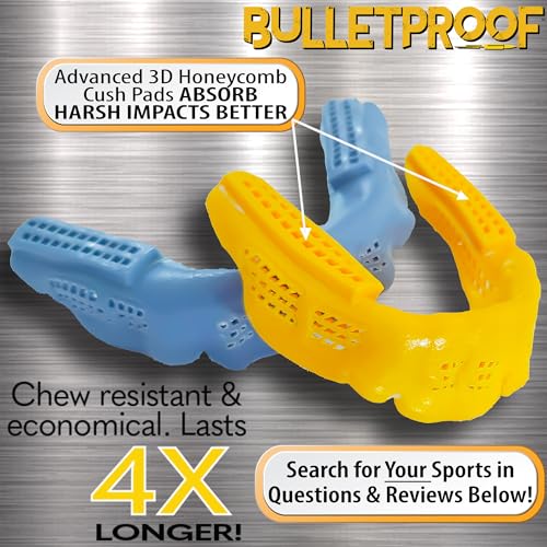 Bulletproof: World’s Thinnest Most Breathable Mouth Guard is 3X Stronger! Football MMA Braces! Rugby Hockey Basketball Boxing BJJ Lacrosse Sports Mouthguard Grinding Teeth Men Women Adult Youth Kids