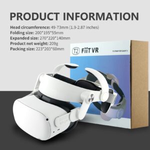 Head Strap for VR Quest 2, VR Quest 2 Elite Strap Replacement for Enhanced Support and Comfort in VR, Detachable and Adjustable Head Strap Accessories for Meta VR Quest 2 (White)