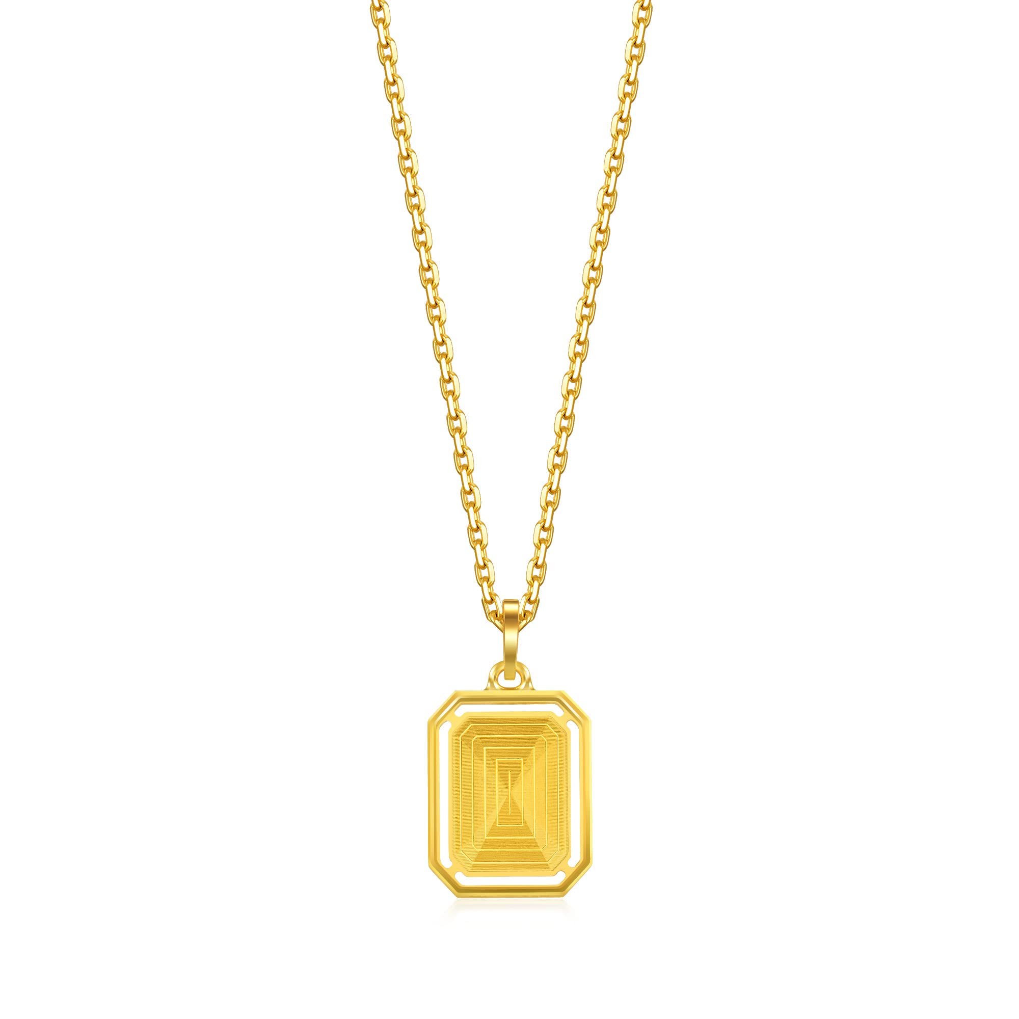 CHOW SANG SANG 999.9 24K Gold Price-by-Weight 2.62g Gold Dazzling Mirror Gold Pendant for Women 93172P | [Not Include the Necklace]