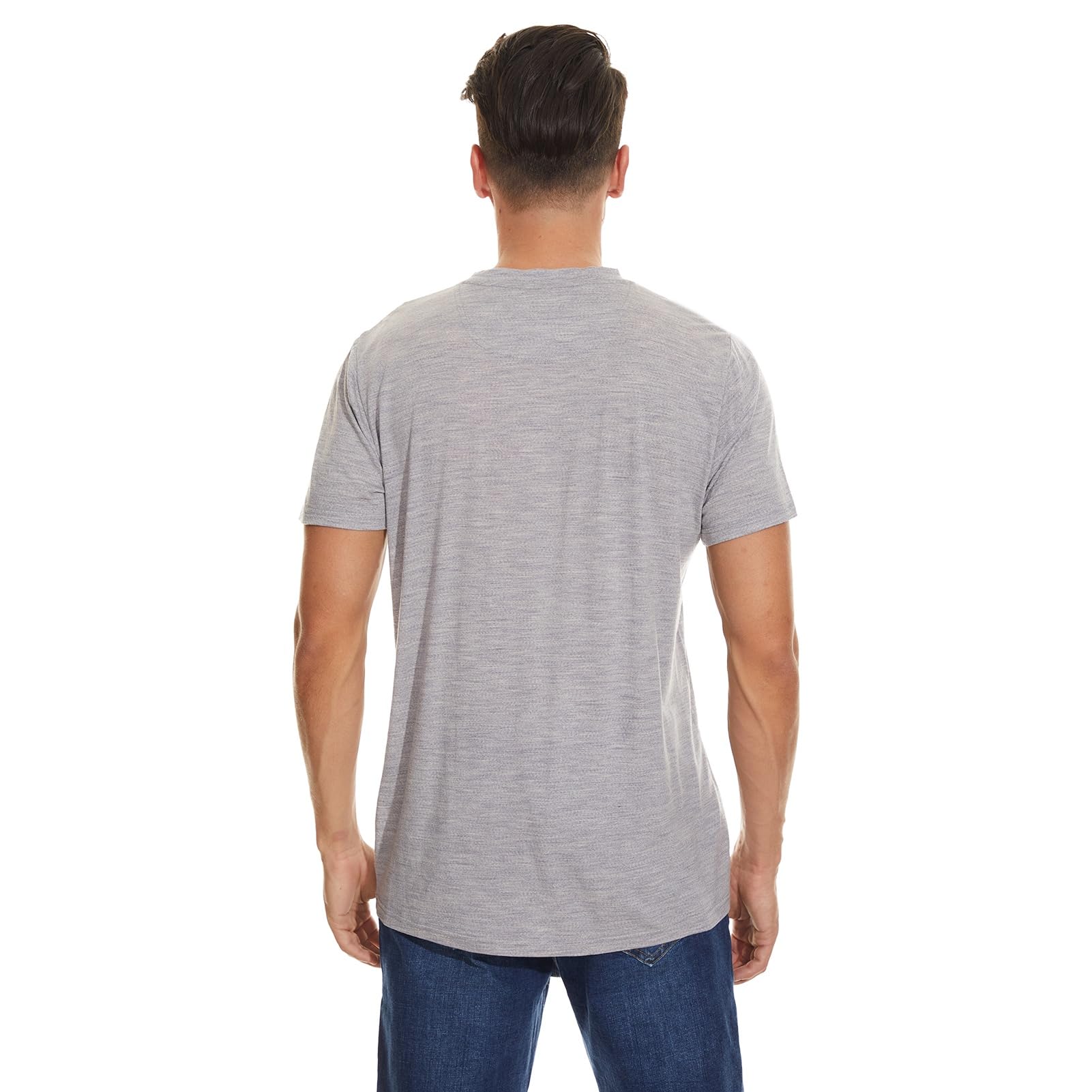 MERINNOVATION Merino Wool T-Shirt Mens Wicking Merino Wool Undershirt Lightweight Base Layer Hiking Shirts Grey Marl