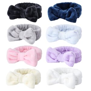 wsyub spa headband, 8pcs makeup headband,headband for washing face, shower skin care fluffy spa headband for woman girl teens slumber party supplies