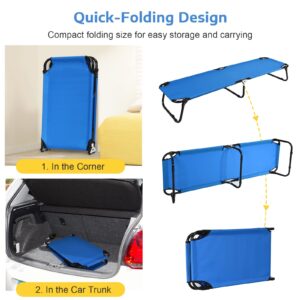 Tangkula Folding Camping Cot, Portable Camping Bed with Steel Frame, Elevated Travel Military Portable Cots Bed for Adults Kids, Indoor Outdoor Foldable Sleeping Cot for Nap, Beach, Hiking, Camping