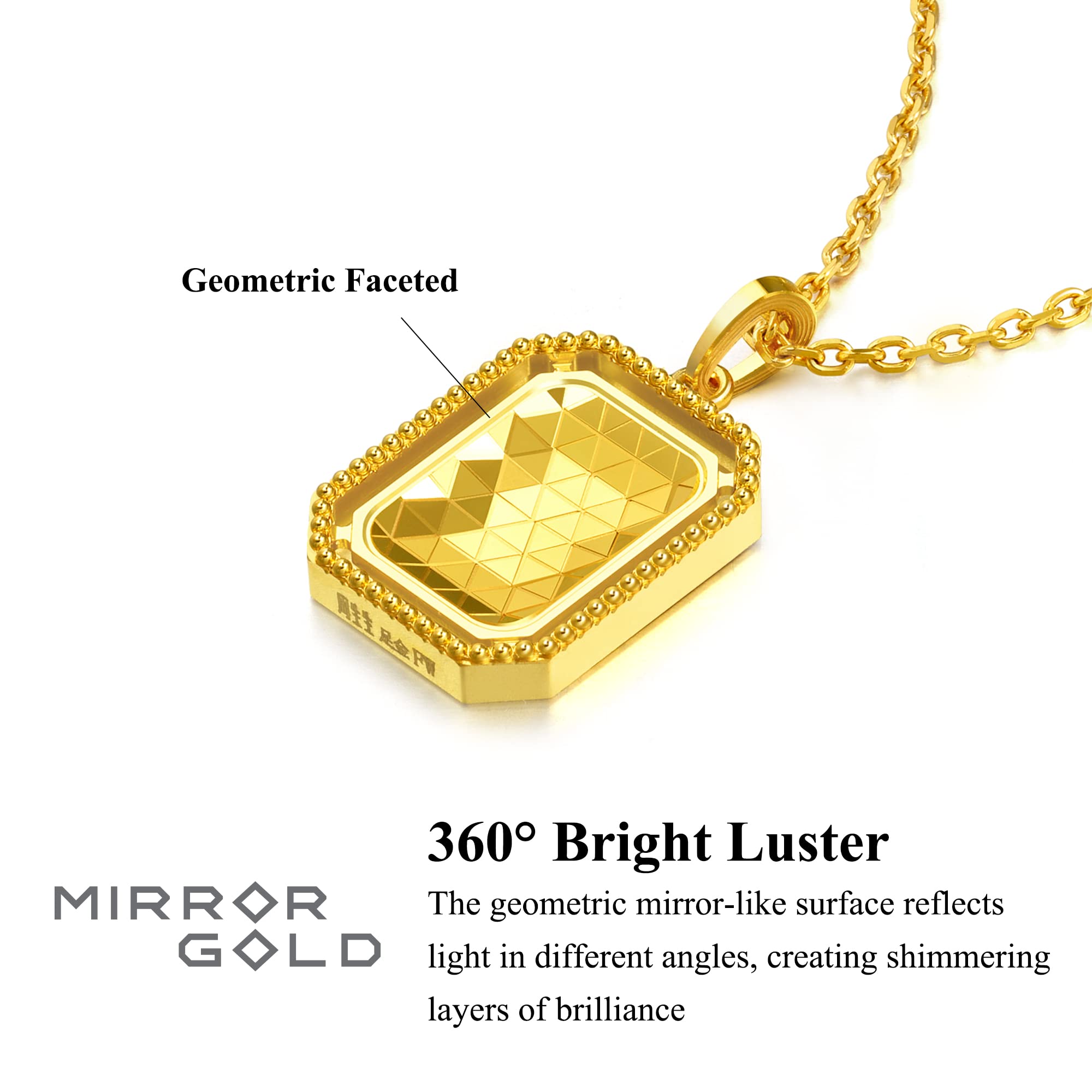 CHOW SANG SANG 999.9 24K Gold Price-by-Weight 2.62g Gold Dazzling Mirror Gold Pendant for Women 93172P | [Not Include the Necklace]