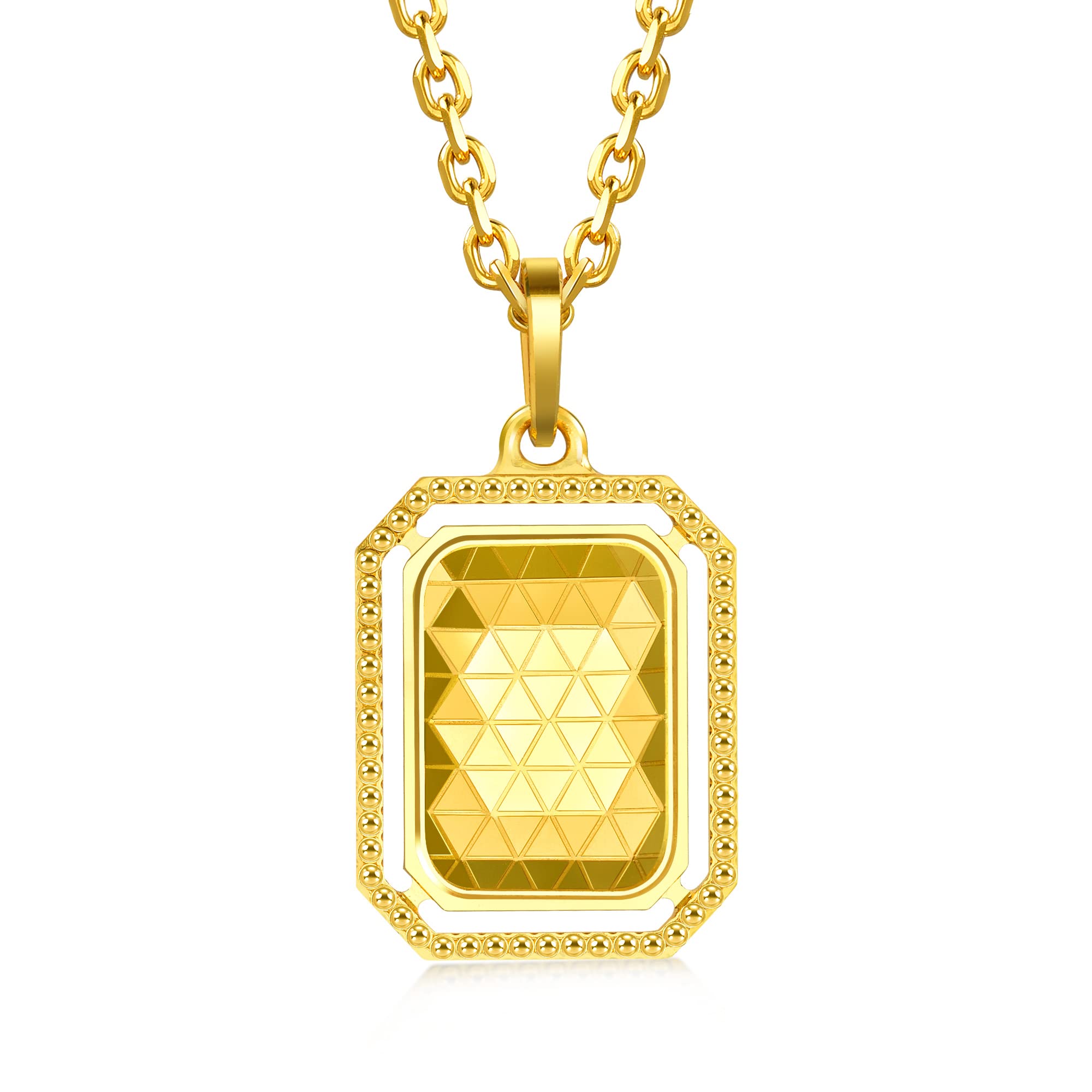 CHOW SANG SANG 999.9 24K Gold Price-by-Weight 2.62g Gold Dazzling Mirror Gold Pendant for Women 93172P | [Not Include the Necklace]