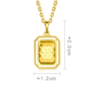 CHOW SANG SANG 999.9 24K Gold Price-by-Weight 2.62g Gold Dazzling Mirror Gold Pendant for Women 93172P | [Not Include the Necklace]