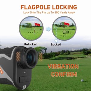 1100 Yards Golf Rangefinder with Slope, WBLAMIC Laser Range Finder for Golfing & Hunting with Flag Pole Lock Vibration, 6X Magnification, Rechargeable, IP54 Water & Dustproof