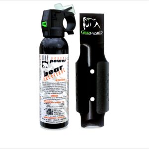 udap white label 7.9 oz. bear spray with griz guard holster non retail (no clamshell) packaging