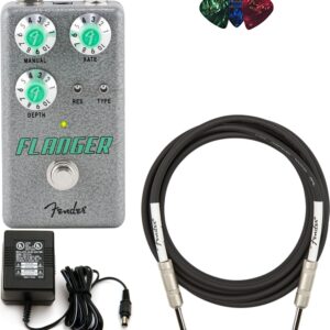 Fender Hammertone Flanger Bundle with Power Supply, Instrument Cable, and Picks