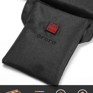 ORORO Heated Seat Cushion with Battery Pack, Foldable USB Heated Seat Cover Pads for Office Chair, Stadium, Camping (Black)